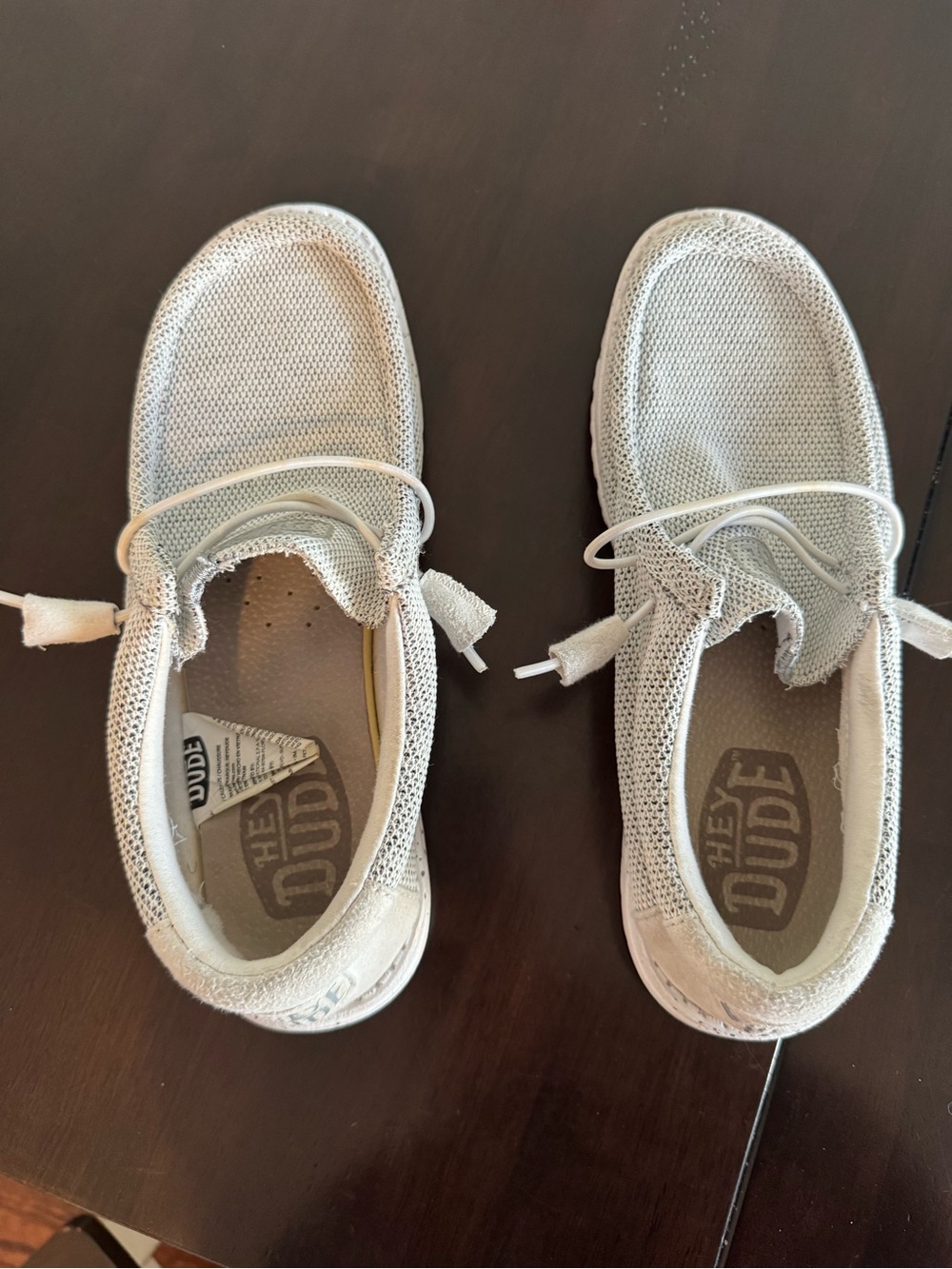 Hey Dude Silver Knit Slip-On Sneakers